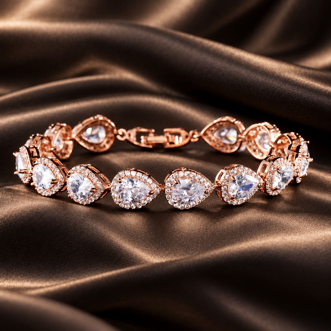 Lumière Rosé bracelet in a luxurious editorial setting; product only